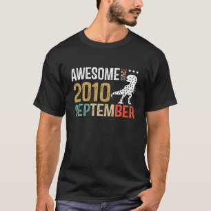 Dinosaur 10th Birthday 10 Year Old Boy September S T-shirt