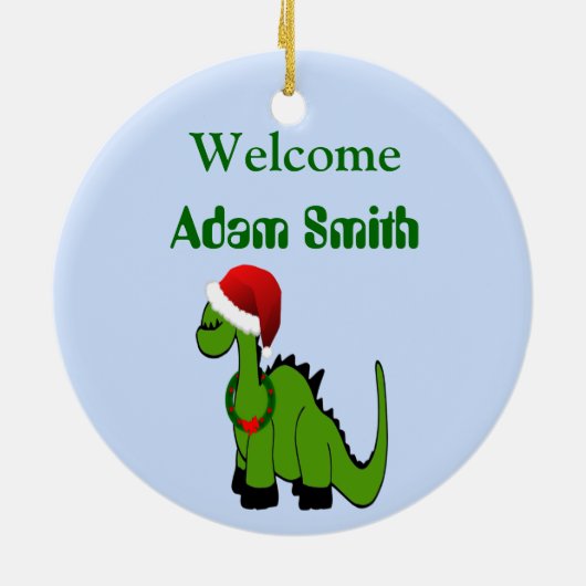 Dinosaur 1 kerst keramisch ornament (Achterkant)