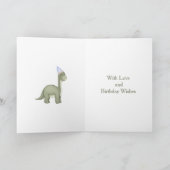 Dinosaur 1 Photo Aperture First Birthday Card Kaart (Binnen)