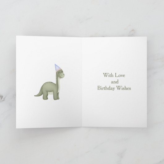Dinosaur 1 Photo Aperture Second Birthday Card Kaart (Binnen)