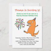 Dinosaur 1e 2e 3e Boy Birthday Party Invitation Kaart (Voorkant)
