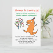 Dinosaur 1e 2e 3e Boy Birthday Party Invitation Kaart (Staand voorkant)