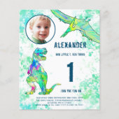 Dinosaur 1e Birthday Party Budget Flyer (Voorkant)