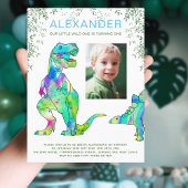 Dinosaur 1e Birthday Party Budget Uitnodiging Briefkaart