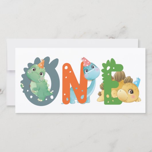 Dinosaur 1e verjaardag Bedankt (Achterkant)