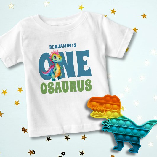 Dinosaur 1e verjaardag Cute Aangepaste naam wordt 