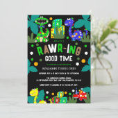 Dinosaur 1e verjaardag kaart (Staand voorkant)