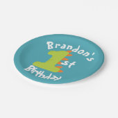 Dinosaur 1e verjaardag papieren bordje (Gekanteld)