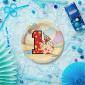 Dinosaur 1e verjaardag papieren bordje (Feest)