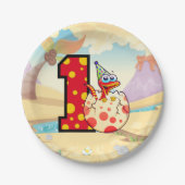 Dinosaur 1e verjaardag papieren bordje (Voorkant)