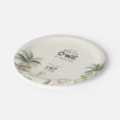 Dinosaur 1e verjaardag papieren bordje (Gekanteld)