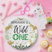 Dinosaur 1e verjaardag papieren bordje (Feest)