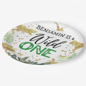 Dinosaur 1e verjaardag papieren bordje (Gekanteld)