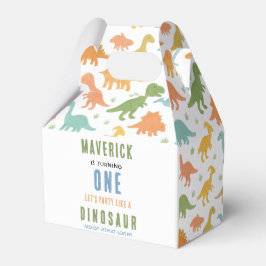 Dinosaur 1e verjaardagsfeestje | Schattig prehisto Bedankdoosjes