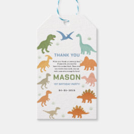 Dinosaur 1e verjaardagsfeestje | Schattig prehisto Cadeaulabel