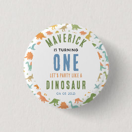 Dinosaur 1e verjaardagsfeestje | Schattig prehisto Ronde Button 3,2 Cm