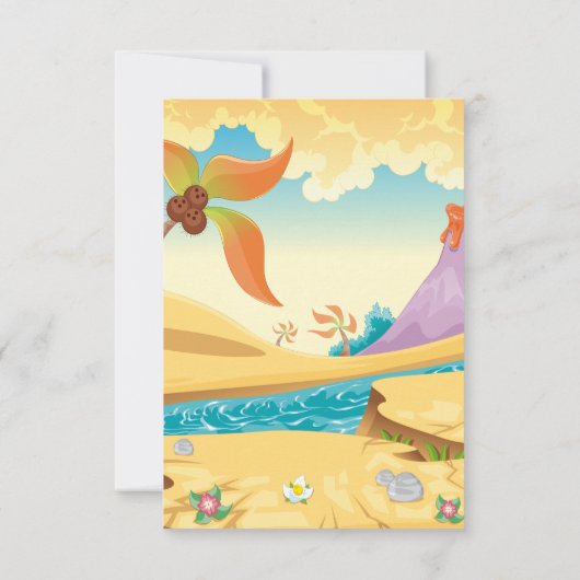 Dinosaur 1st Birthday Custom Kaart (Achterkant)