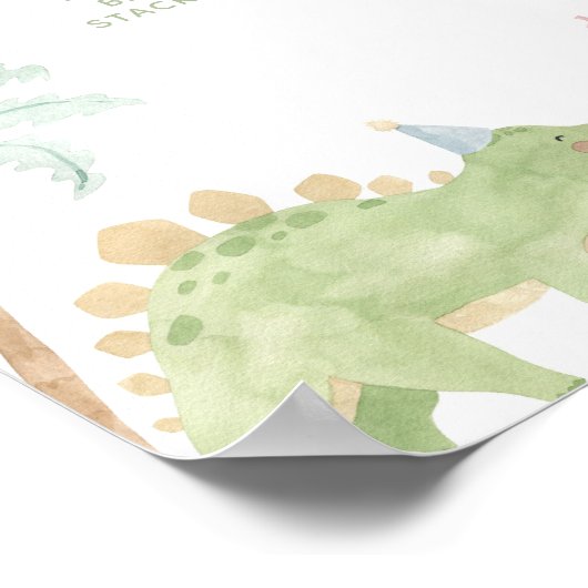 Dinosaur 1st Birthday Milestone Chart Poster (Hoek)