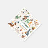 Dinosaur 1st Birthday One A-Saurus Boy Dino Paper Servet (Hoek)