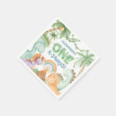 Dinosaur 1st Birthday One A-Saurus Boy Dino Paper Servet (Hoek)