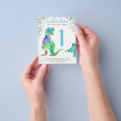 Dinosaur 1st Birthday Party budget uitnodiging Flyer (Hand)