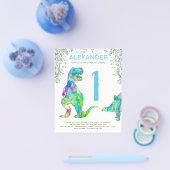 Dinosaur 1st Birthday Party budget uitnodiging Flyer (Enkel)