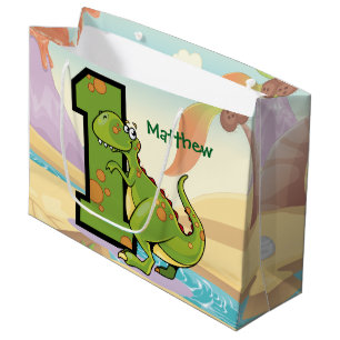 Dinosaur 1st Birthday Party Custom Groot Cadeauzakje