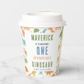 Dinosaur 1st Birthday Party | Cute Prehistoric  Papieren Bekers (Achterkant)