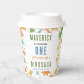 Dinosaur 1st Birthday Party | Cute Prehistoric  Papieren Bekers (Voorkant)