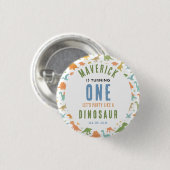 Dinosaur 1st Birthday Party | Cute Prehistoric  Ronde Button 3,2 Cm (Voorkant /achterkant)