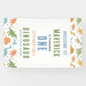 Dinosaur 1st Birthday Party | Cute Prehistoric  Spandoek (Horizontaal)