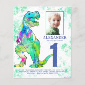 Dinosaur 1st Birthday Party fotobudget Flyer (Voorkant)
