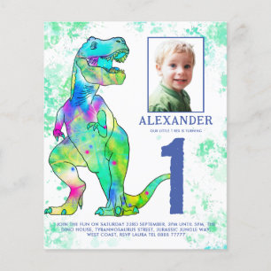 Dinosaur 1st Birthday Party fotobudget Flyer