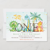 Dinosaur 1st Birthday Uitnodiging (Voorkant)