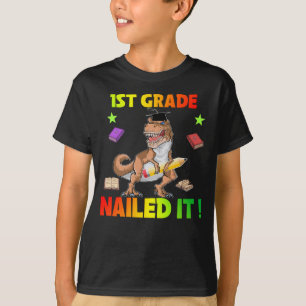 Dinosaur 1st Grade Graduation Cap Diploma Gift T-shirt