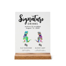 Dinosaur 2 Bruidegoms HBT Huwelijk Signature Drank