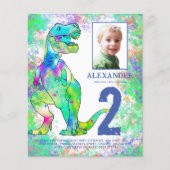 Dinosaur 2e Birthday Party Foto Waterverf (Voorkant)