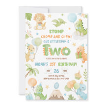 Dinosaur 2e uitnodiging van de Birthday Party