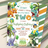 Dinosaur 2e uitnodiging van de Birthday Party