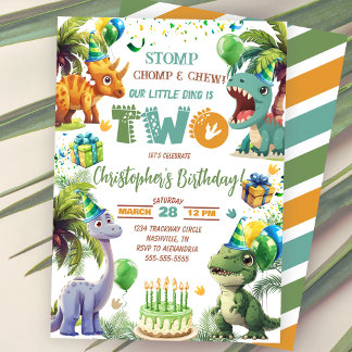 Dinosaur 2e uitnodiging van de Birthday Party