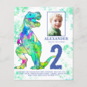 Dinosaur 2e verjaardag Foto van de Partij van de D (Voorkant)
