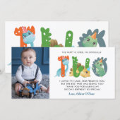 Dinosaur 2e verjaardag Hartelijk dank Bedankkaart (Voorkant / Achterkant)