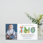 Dinosaur 2e verjaardag Hartelijk dank Bedankkaart (Staand voorkant)