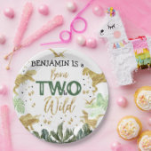 Dinosaur 2e verjaardag papieren bordje (Feest)