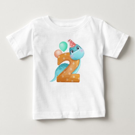Dinosaur 2e verjaardag T-Shirt (Voorkant)