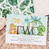 Dinosaur 2e verjaardag Uitnodiging