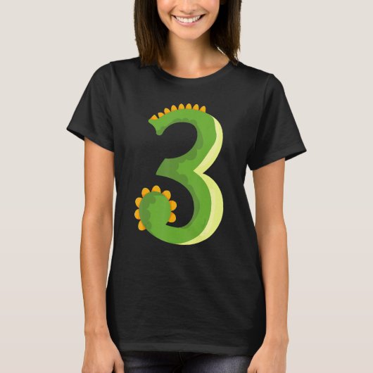 Dinosaur, 3 jaar oud t-shirt (Voorkant)
