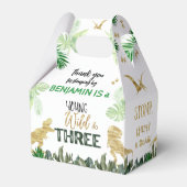 Dinosaur 3e verjaardag jongensfeest bedankdoosjes (Achterkant)