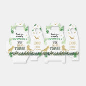 Dinosaur 3e verjaardag jongensfeest bedankdoosjes (Uitgevouwen)