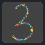 Dinosaur 3e verjaardag voor 3 jaar oud vierkante sticker<br><div class="desc">Dinosaur 3de verjaardag voor 3 jaar oude meisjes bootst Funny Gift Square Sticker Classic Collectie.</div>